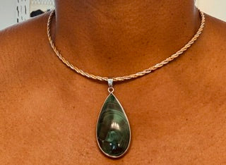 16" Convertible Necklace Malachite Gemstone