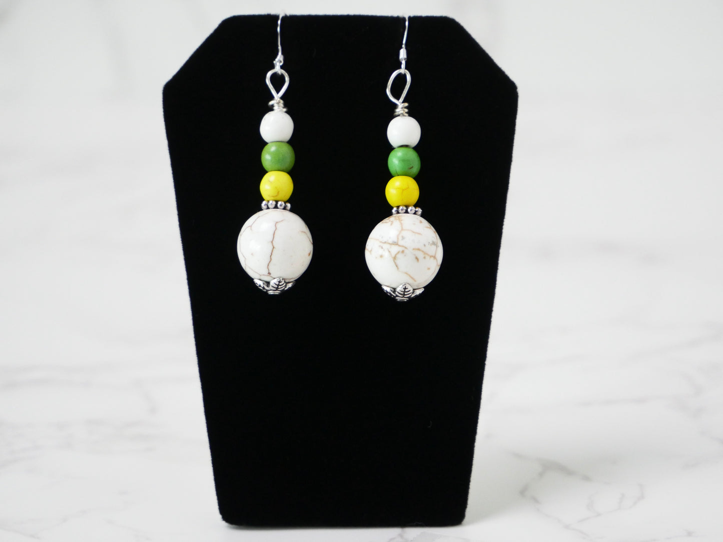 16" Necklace And Earrings Set Multicolor & Multi-size Magnesite Gems