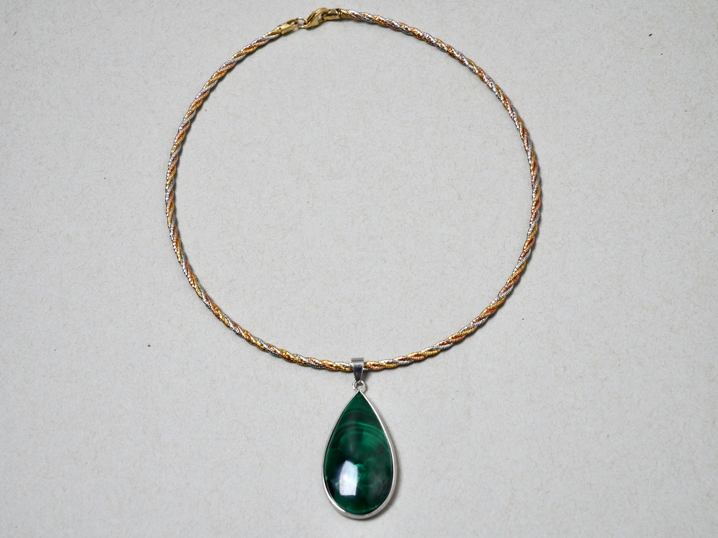 16" Convertible Necklace Malachite Gemstone