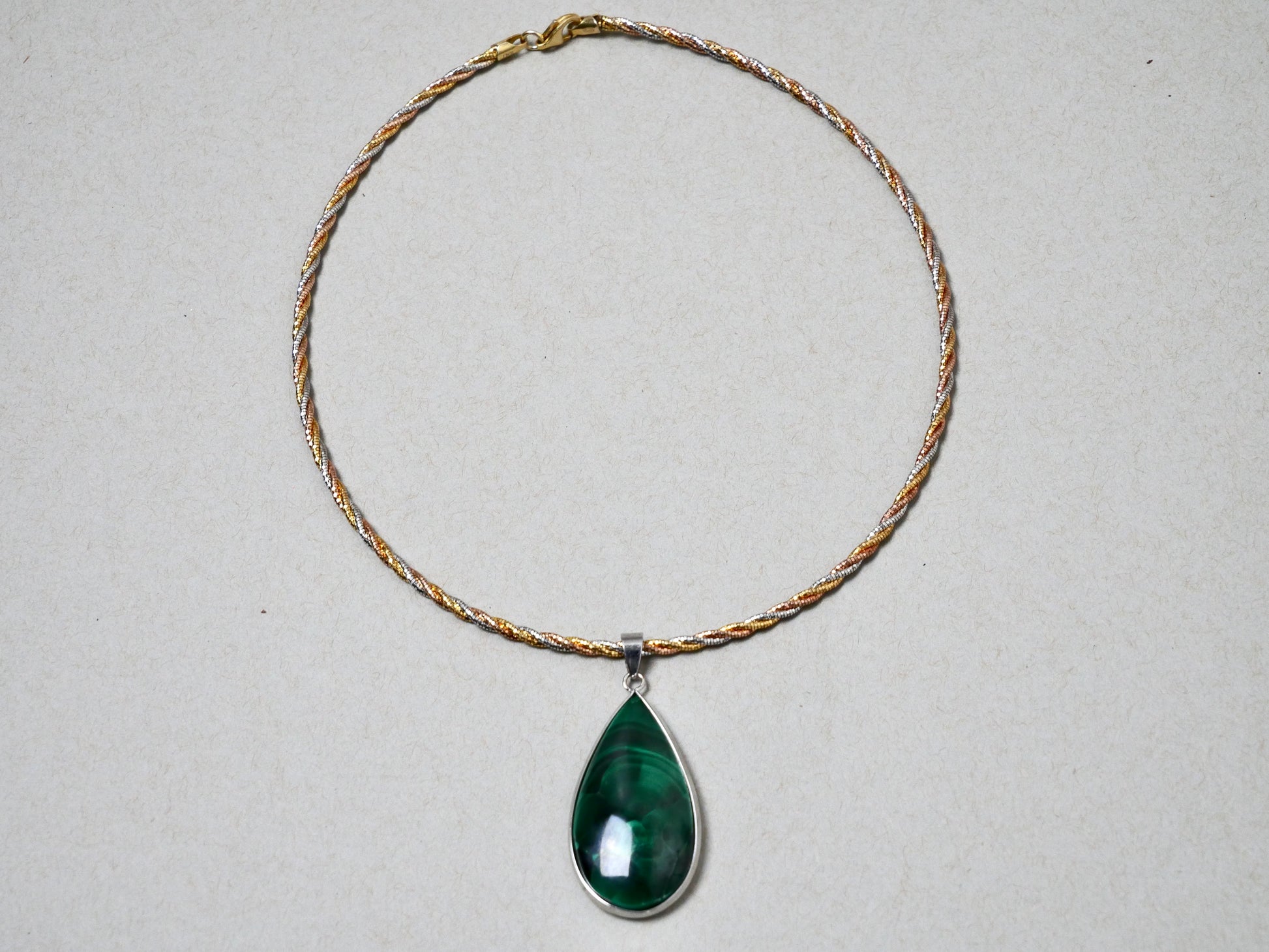 16" Convertible Necklace Malachite Gemstone