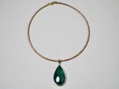 16" Convertible Necklace Malachite Gemstone