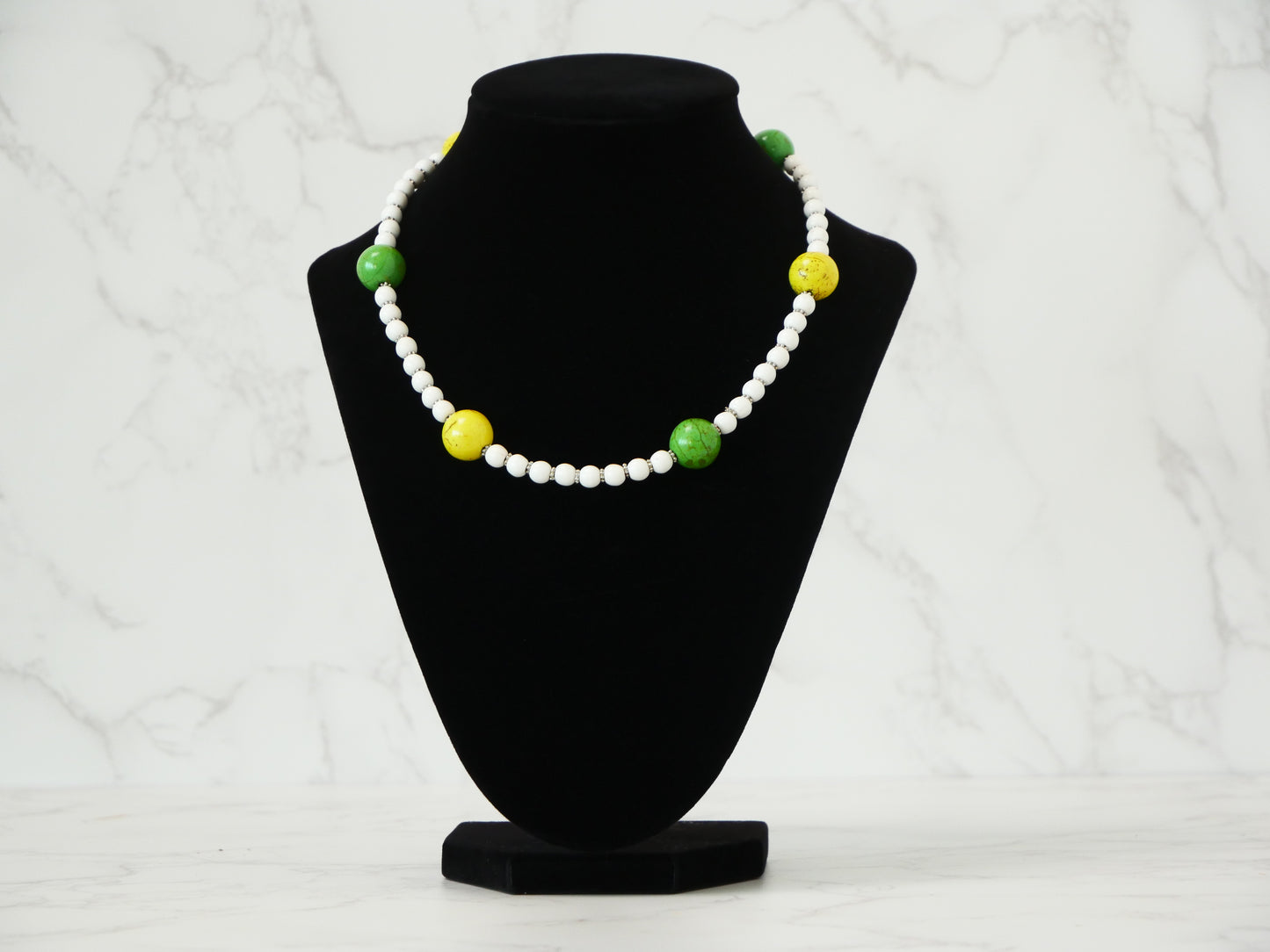16" Necklace And Earrings Set Multicolor & Multi-size Magnesite Gems