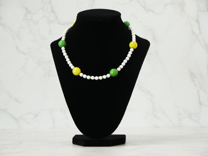 16" Necklace And Earrings Set Multicolor & Multi-size Magnesite Gems