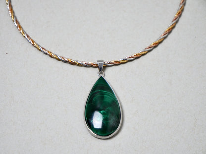 16" Convertible Necklace Malachite Gemstone