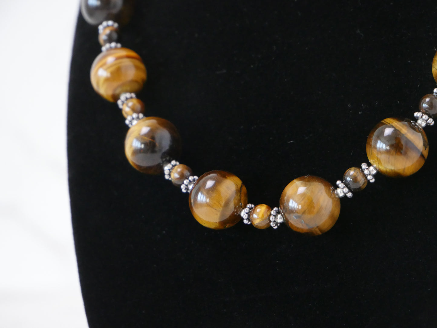 20" Necklace and Earrings Set Tiger Eye Gems