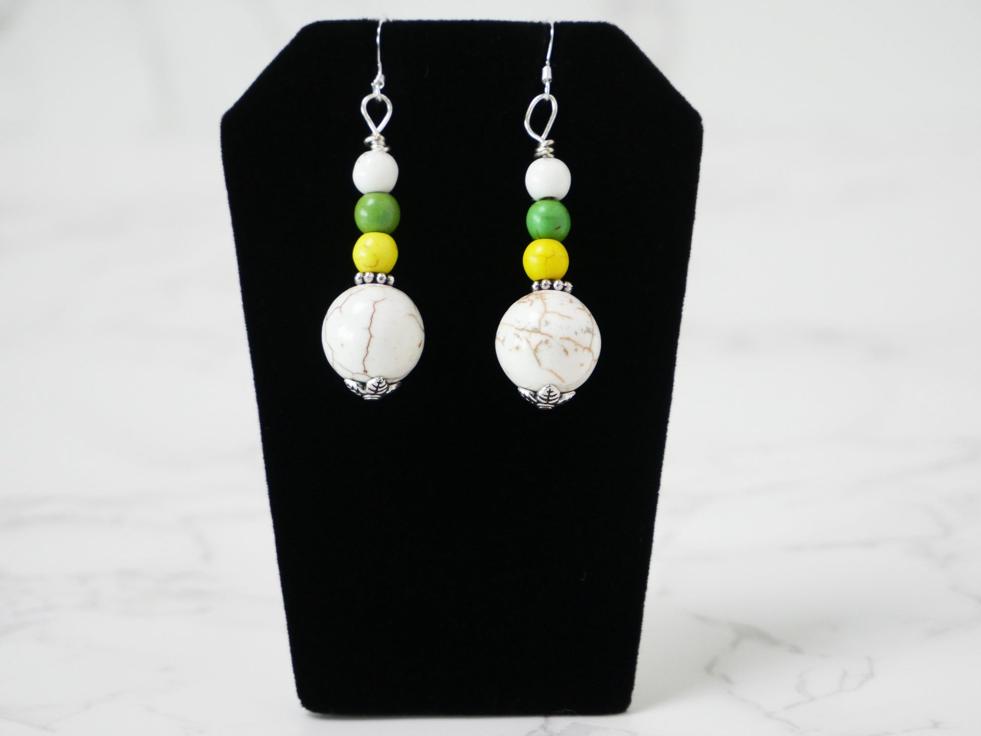16" Necklace And Earrings Set Multicolor & Multi-size Magnesite Gems