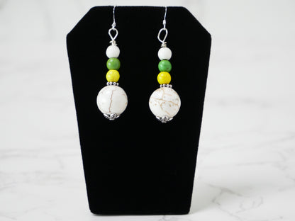 16" Necklace And Earrings Set Multicolor & Multi-size Magnesite Gems